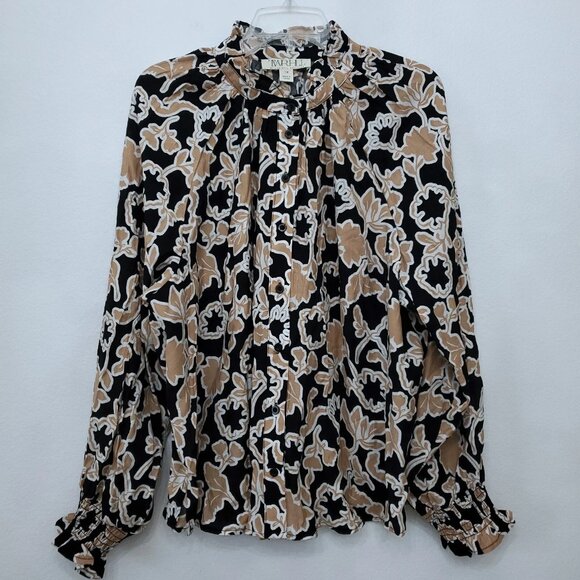 TWRHLL by Christie Brinkley Smocked Button-down Floral Blouse Size 1X - Picture 1 of 11